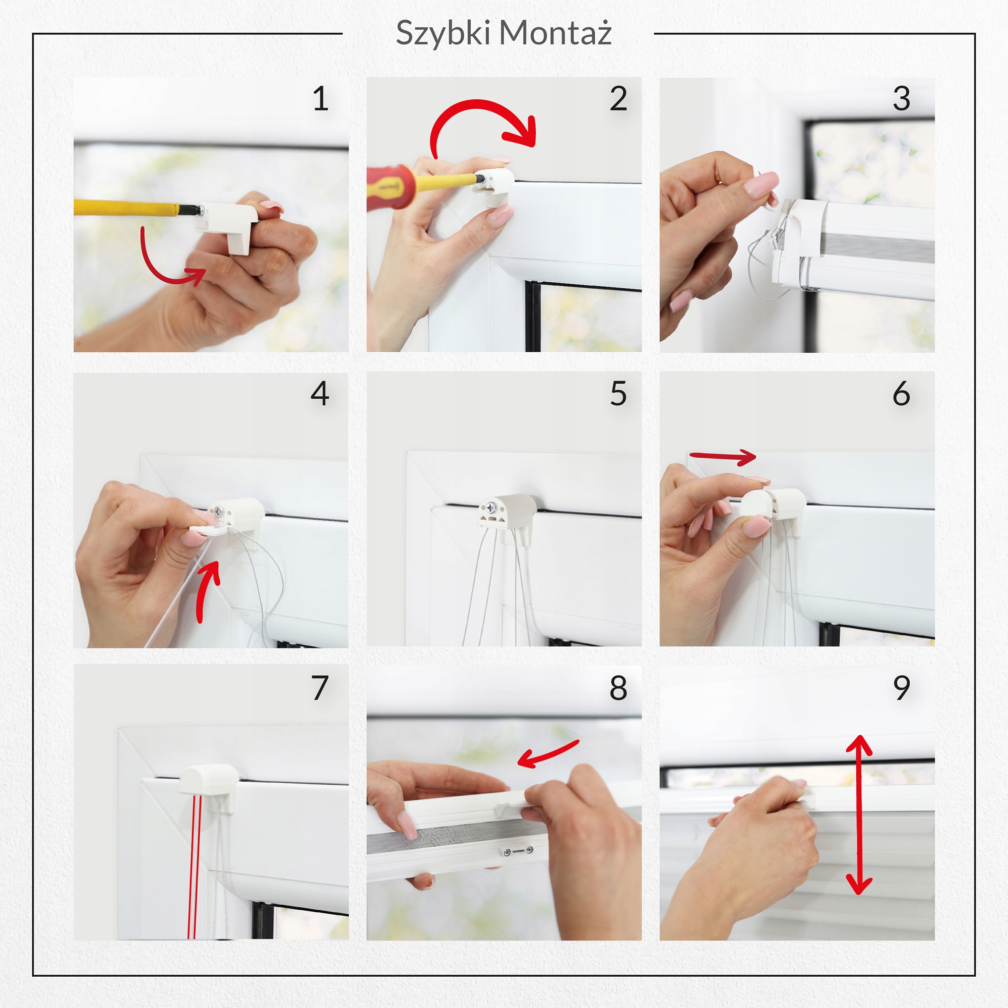 Plisowana Bezinwazyjna Roleta dziecięca 134x230 cm Typ montażu bezinwazyjny