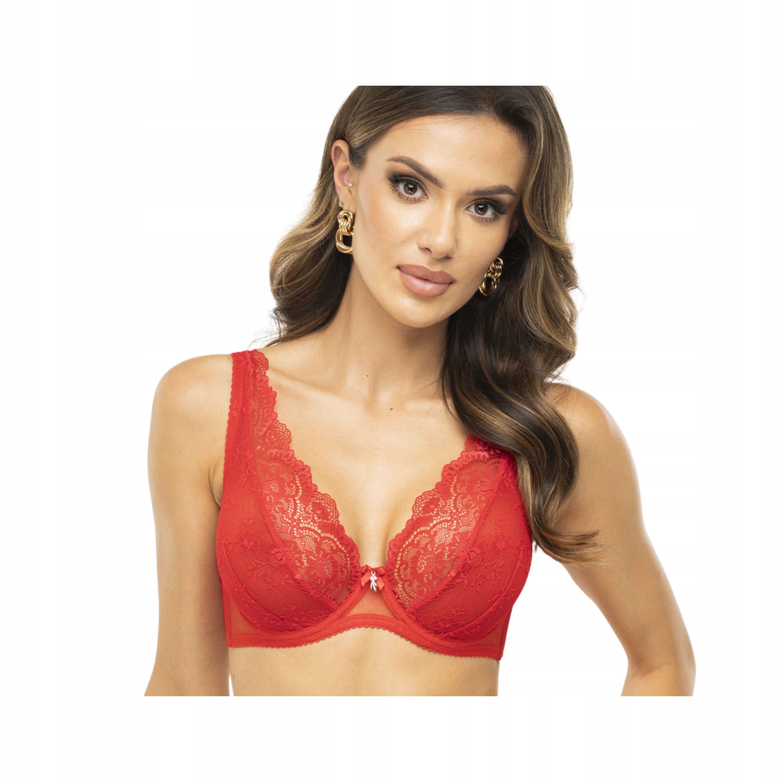 Podprsenka 100C měkká soft sexy červená Valentýnská krajka Dama Ki