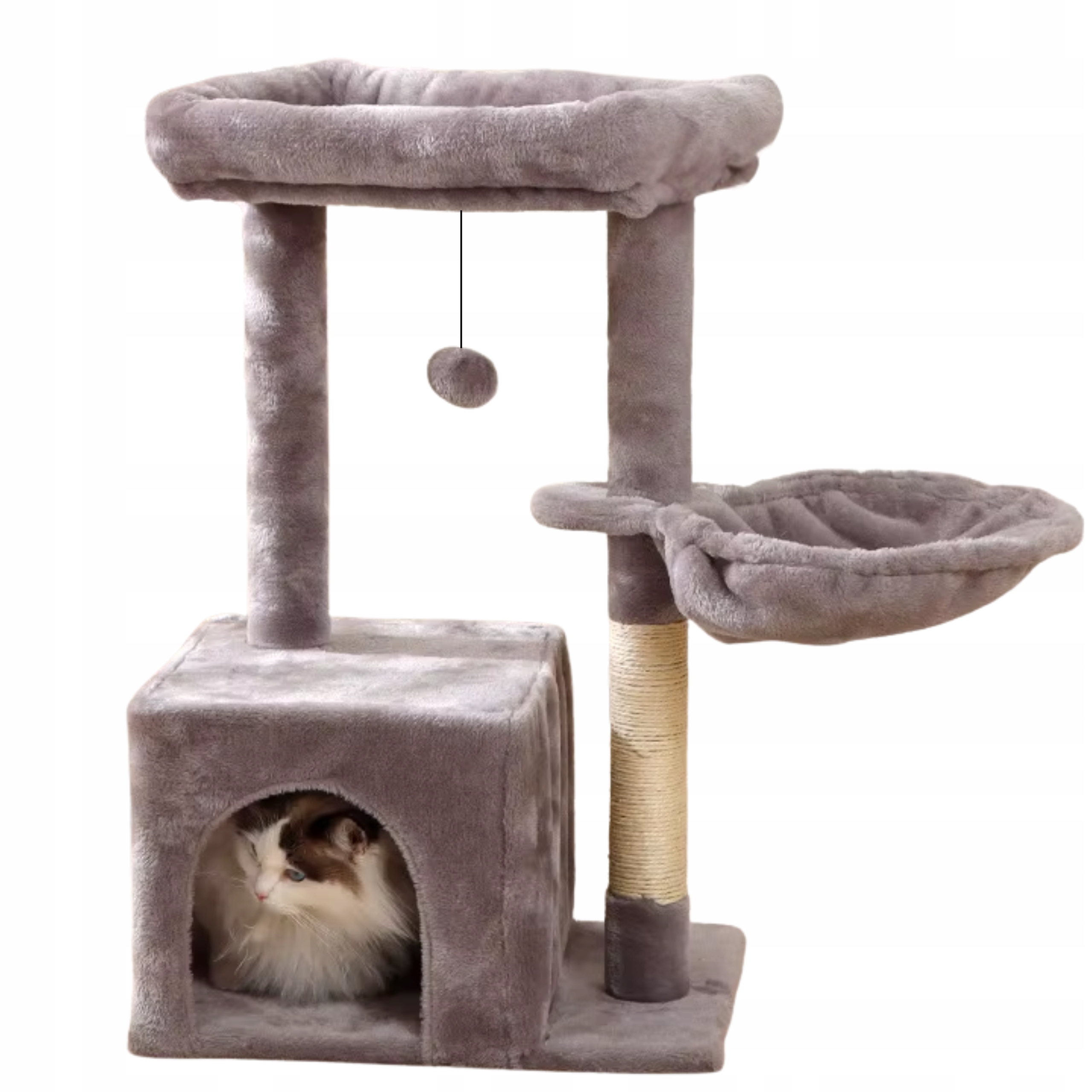 Drapak dla kota słupek leżanka legowisko domek dla kota 77cm The Zoo szary