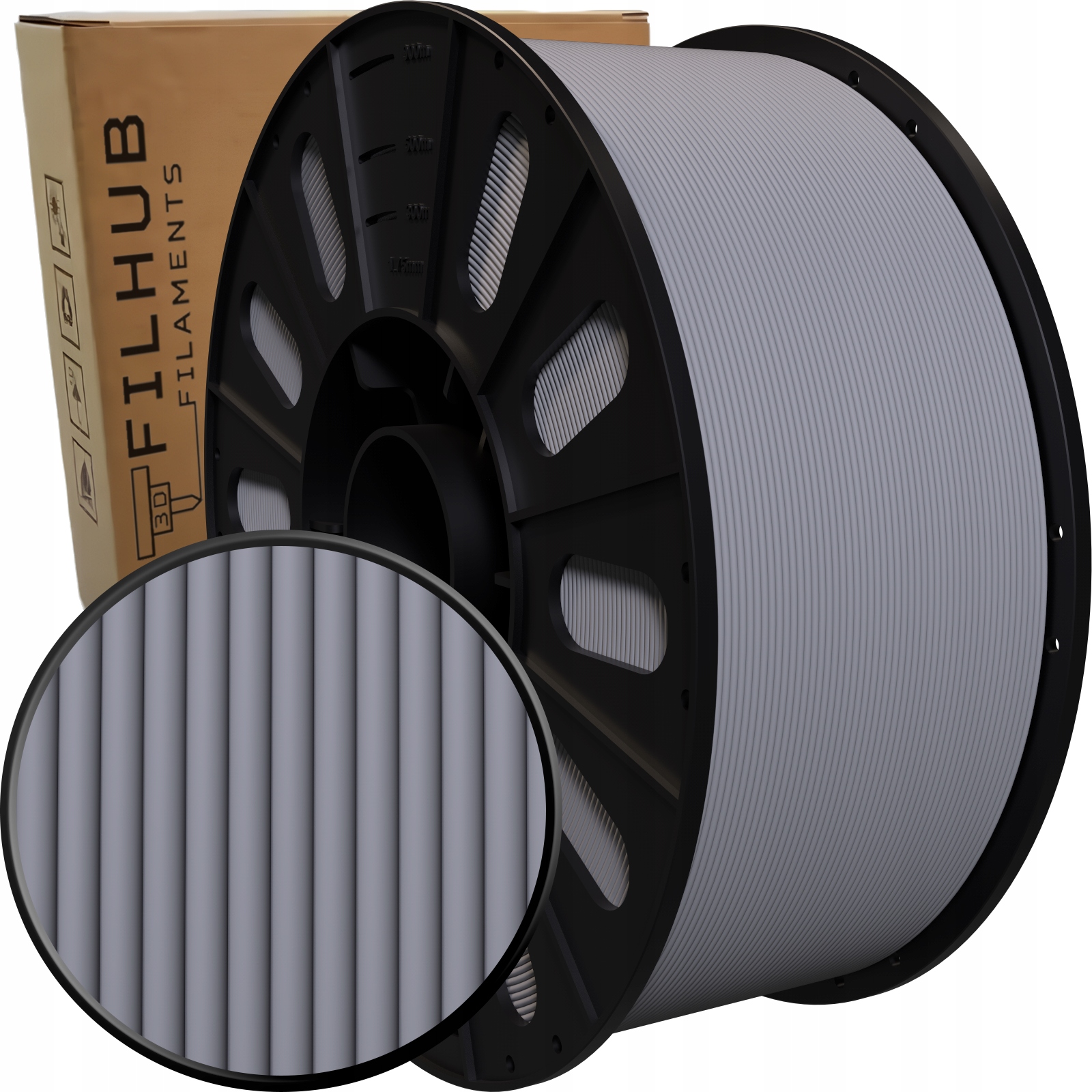 Filament Pla Matte Matowy High Speed FilHub 1.75mm 3kg Szary Gray
