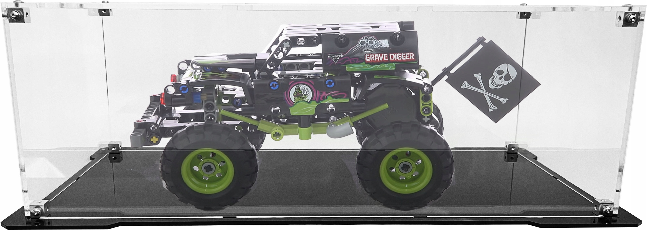 Vitrína s černou základnou pro stavebnici Lego 42118 Monster Jam Grave Digger