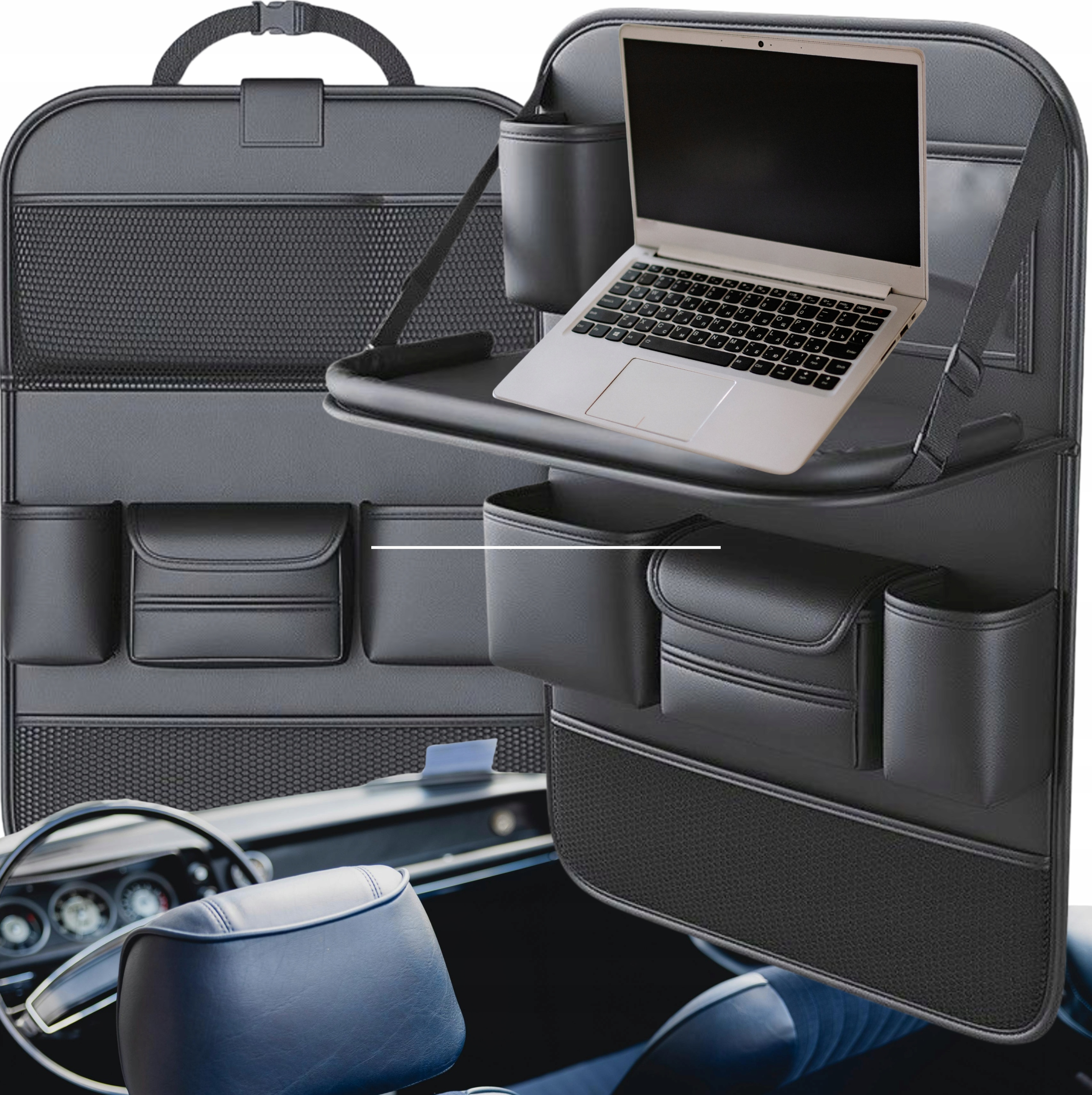 Organizer Samochodowy Na Przednie Siedzenie Do Samochodu Na Fotel Stolik