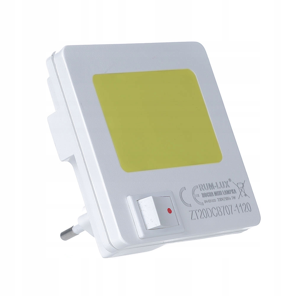 

Lampka nocna kwadrat w kontakt Led żółta 1W