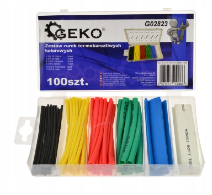 Zestaw rurek termokurczliwych kolorowych 100szt.