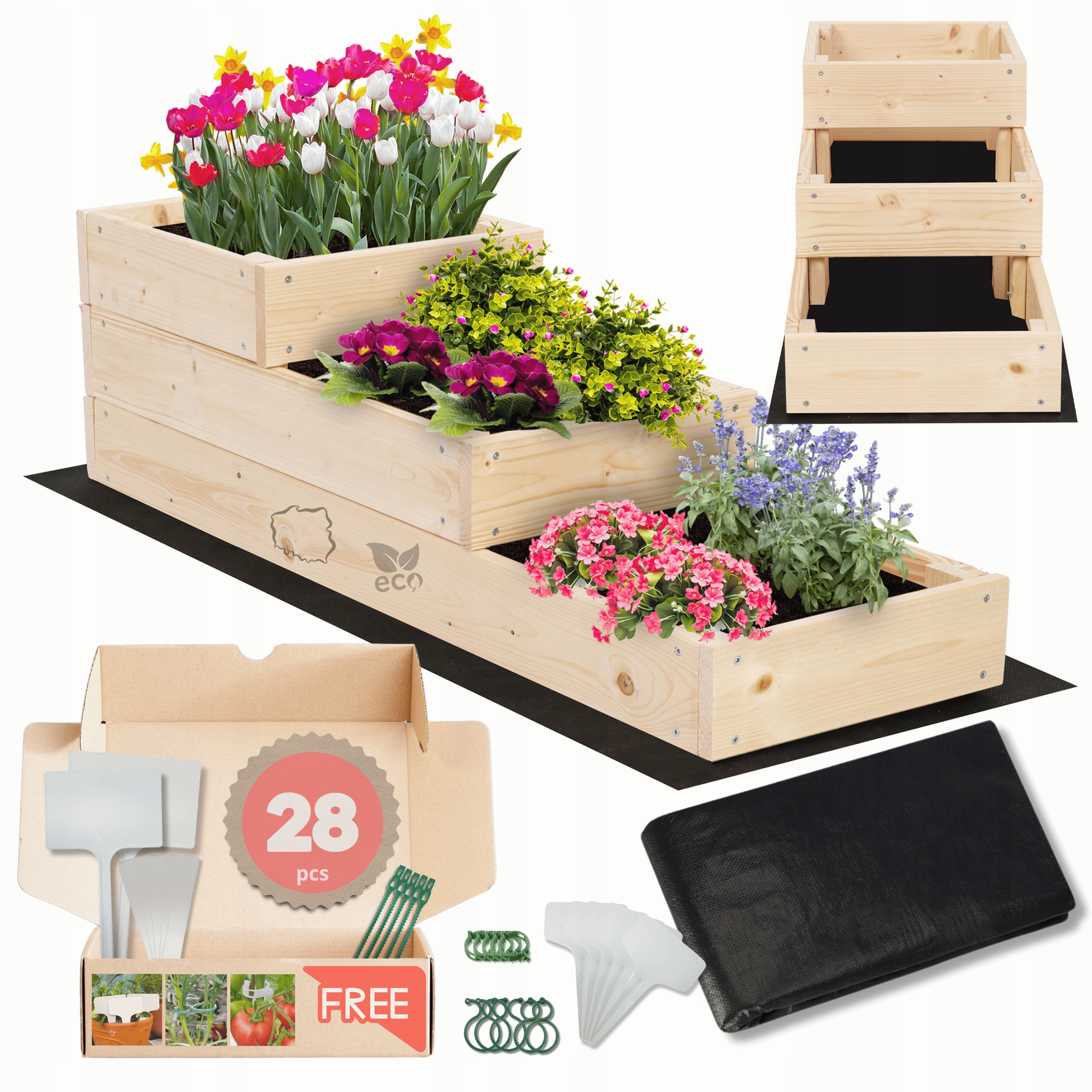 Vyvýšený záhon zeleninový záhon kaskádová skříň impregnace 27x30x90 eko