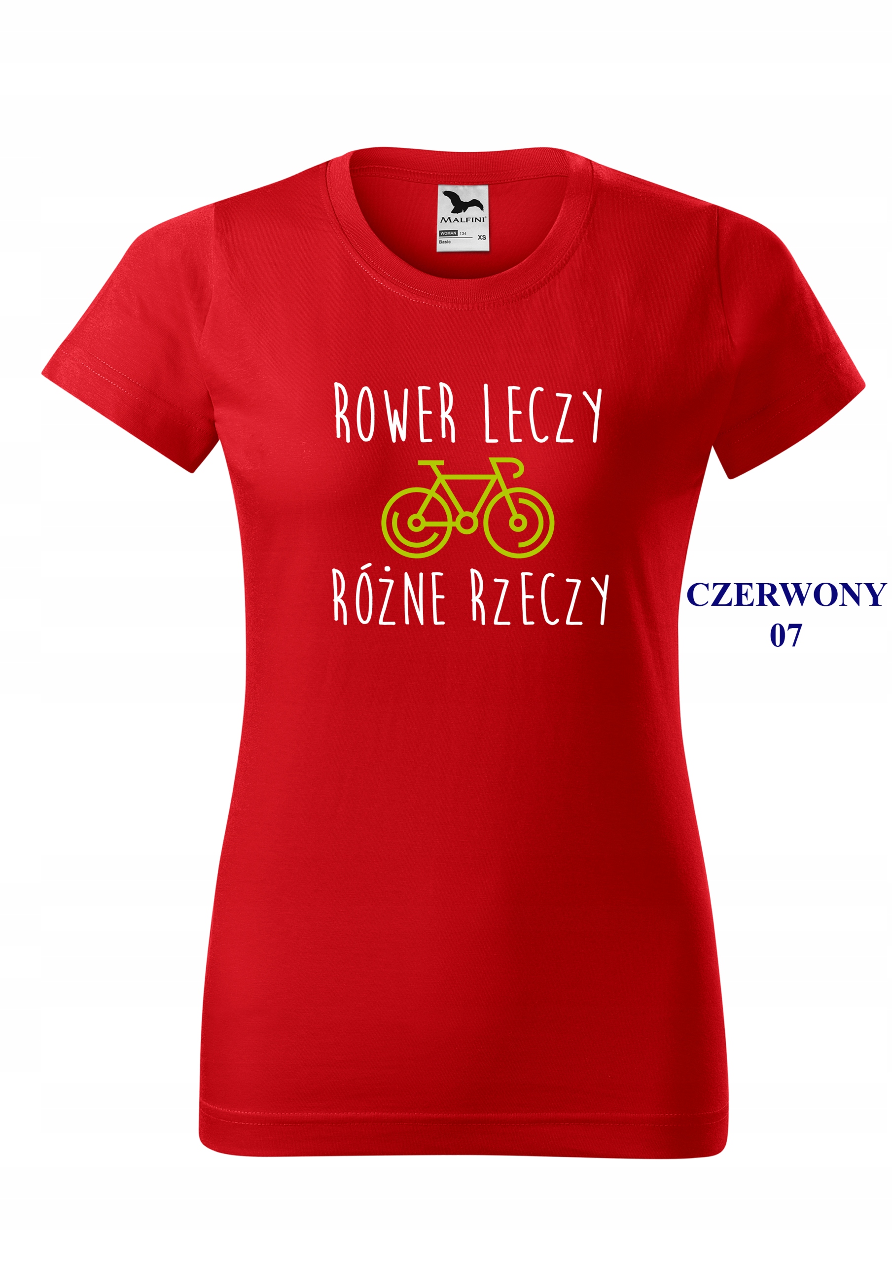 Koszulka ROWER LECZY RÓŻNE RZECZY dzień kobiet na PREZENT L Dekolt okrągły