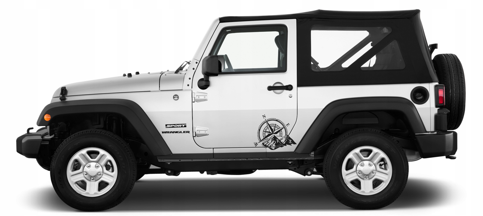 

2x Naklejka Na Samochód Kompas Góry Offroad 18x18