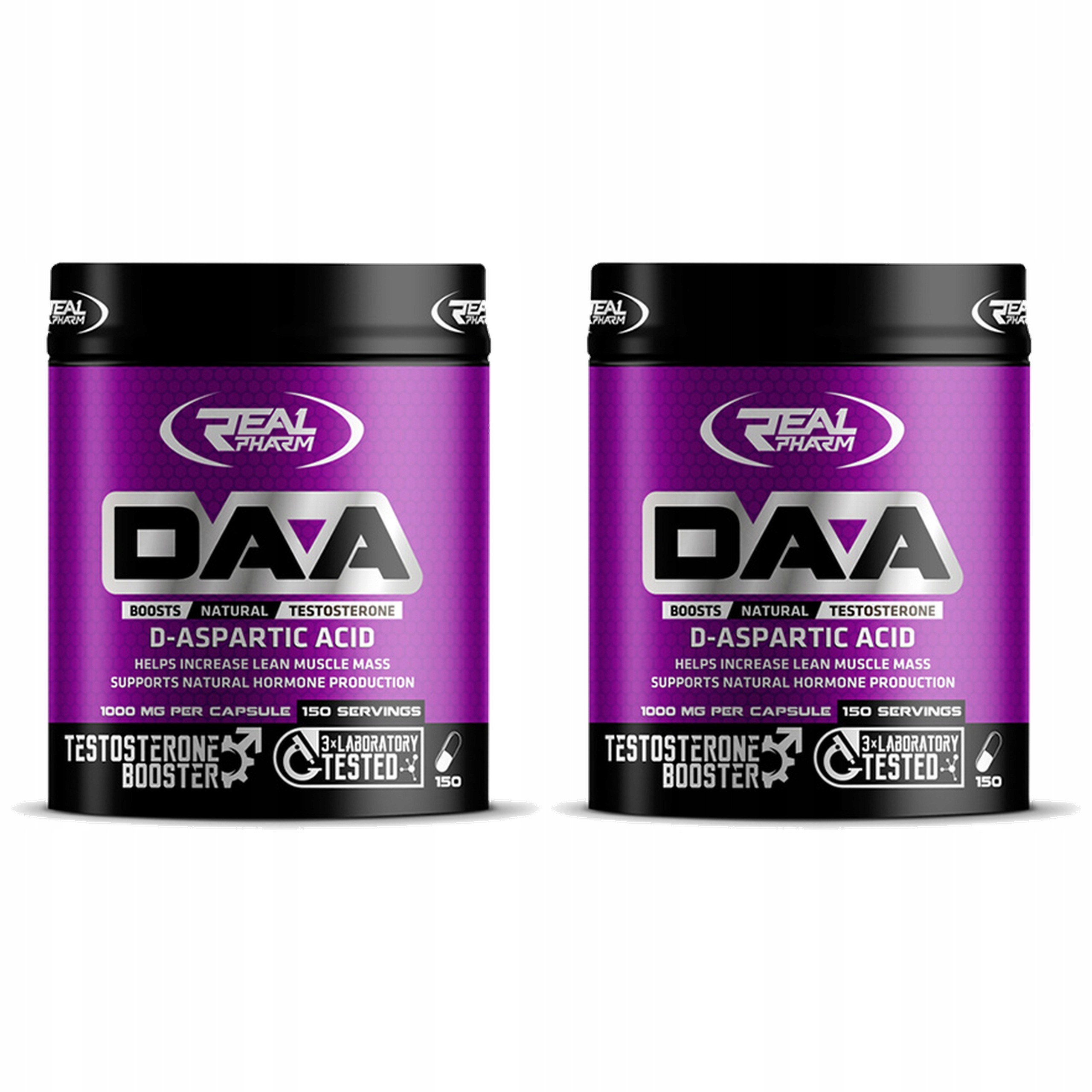 2x Real Pharm Daa 150 kapslí Kyselina D-asparginová Libido