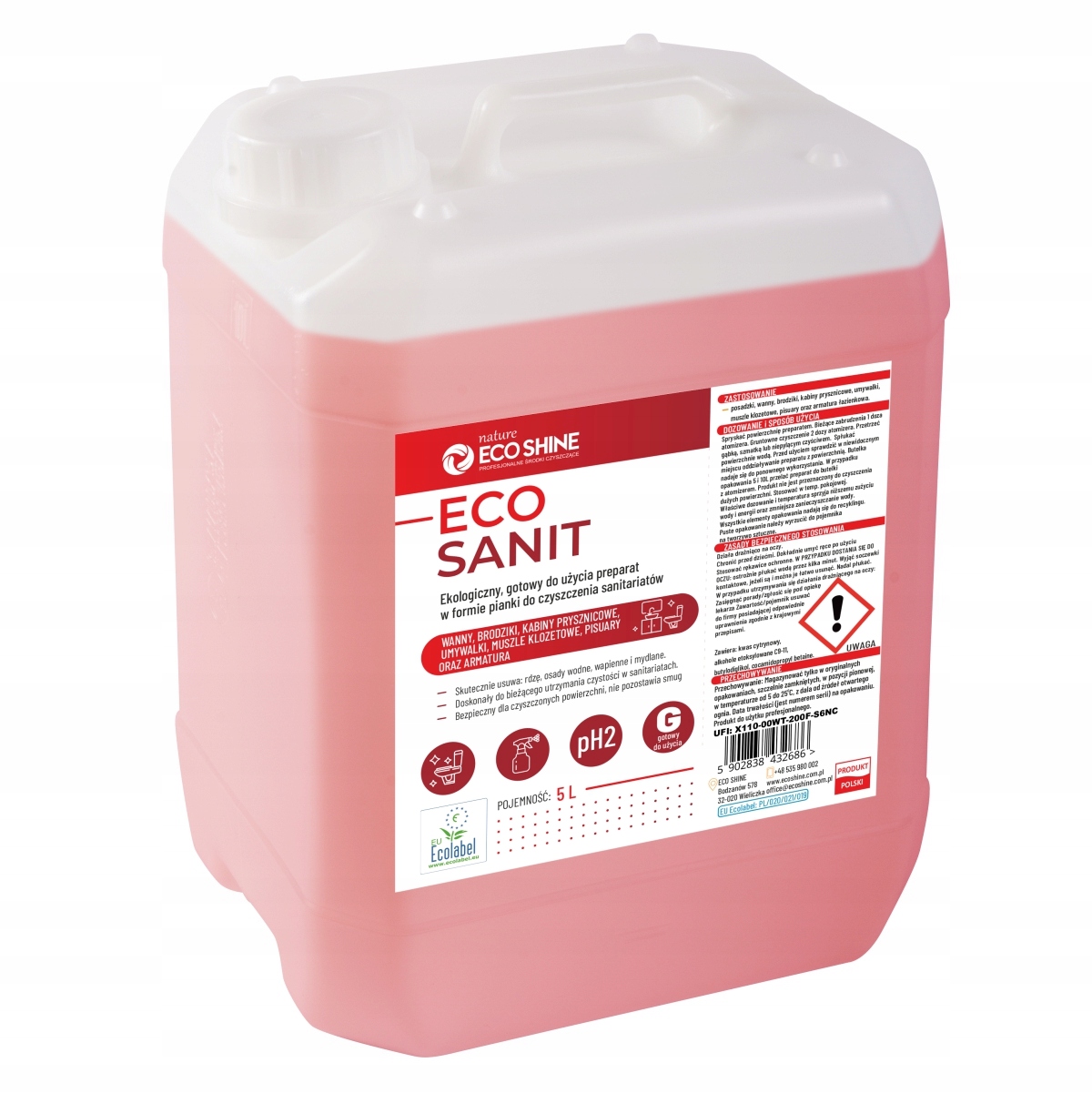 

Eco Sanit ekologiczna pianka do łazienki 5 litrów