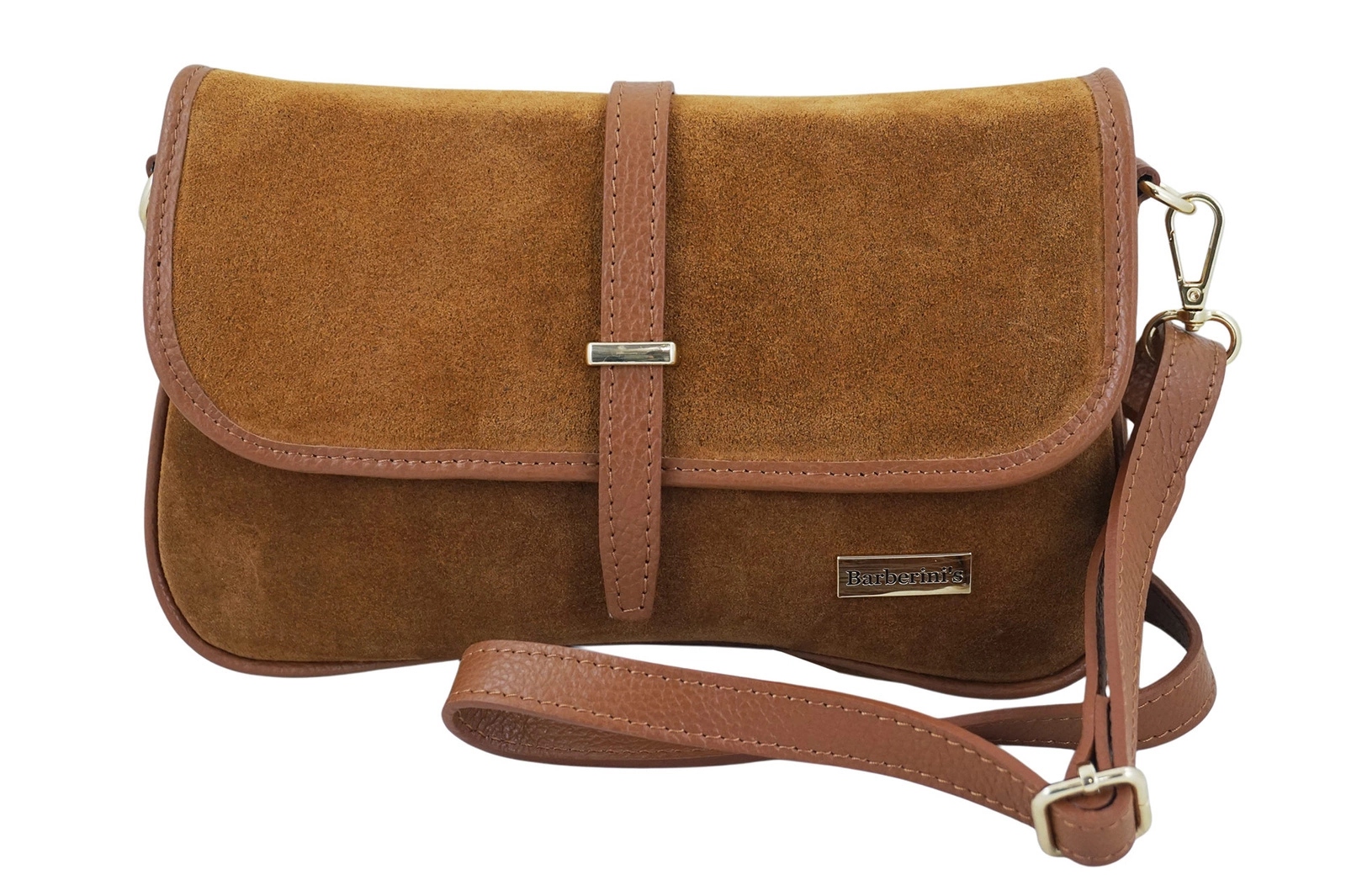 Dámská semišová kabelka Barberini's Světle hnědá na patentku