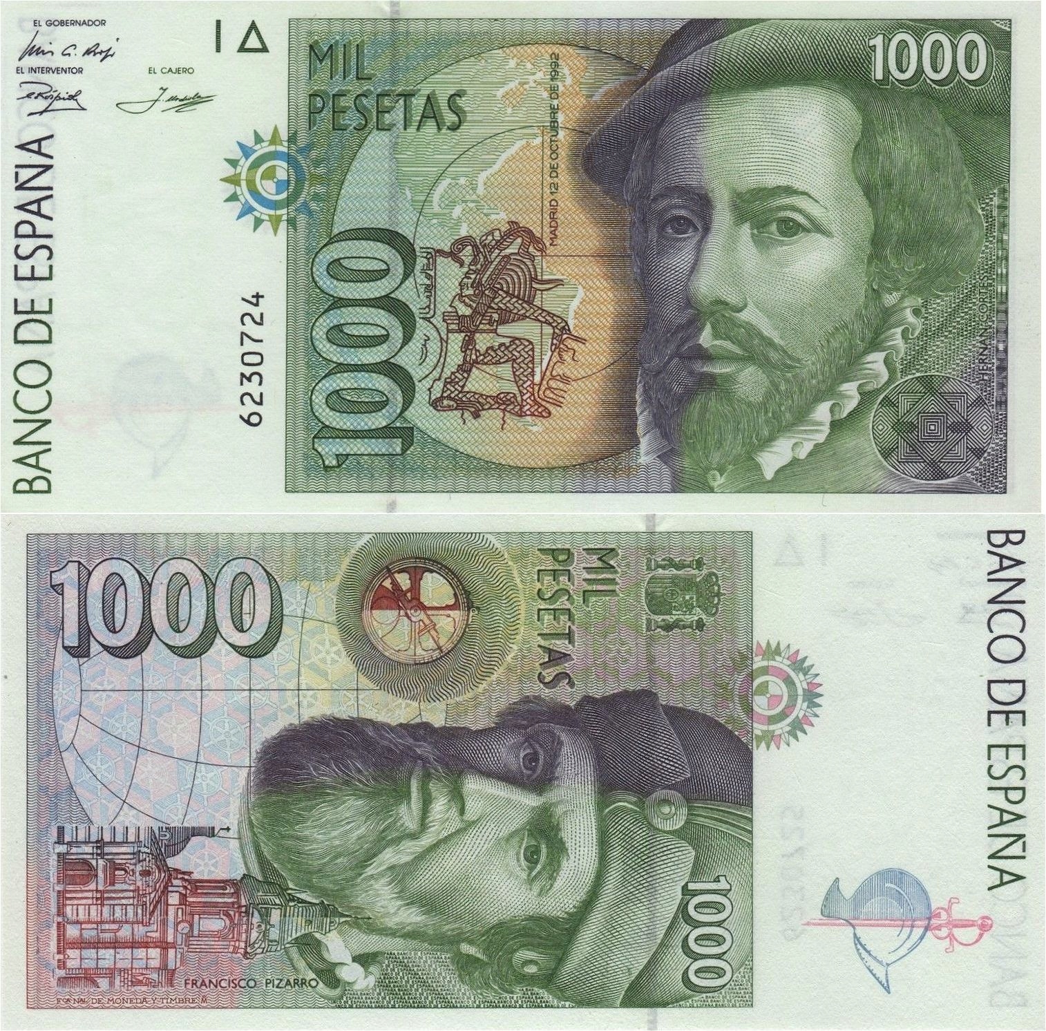 HISZPANIA 1000 Pesetas 1992 P-163 UNC