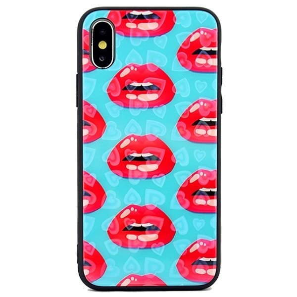 

Etui Hearts Glass Sam A750 A7 2018 wzór3 (Lips)