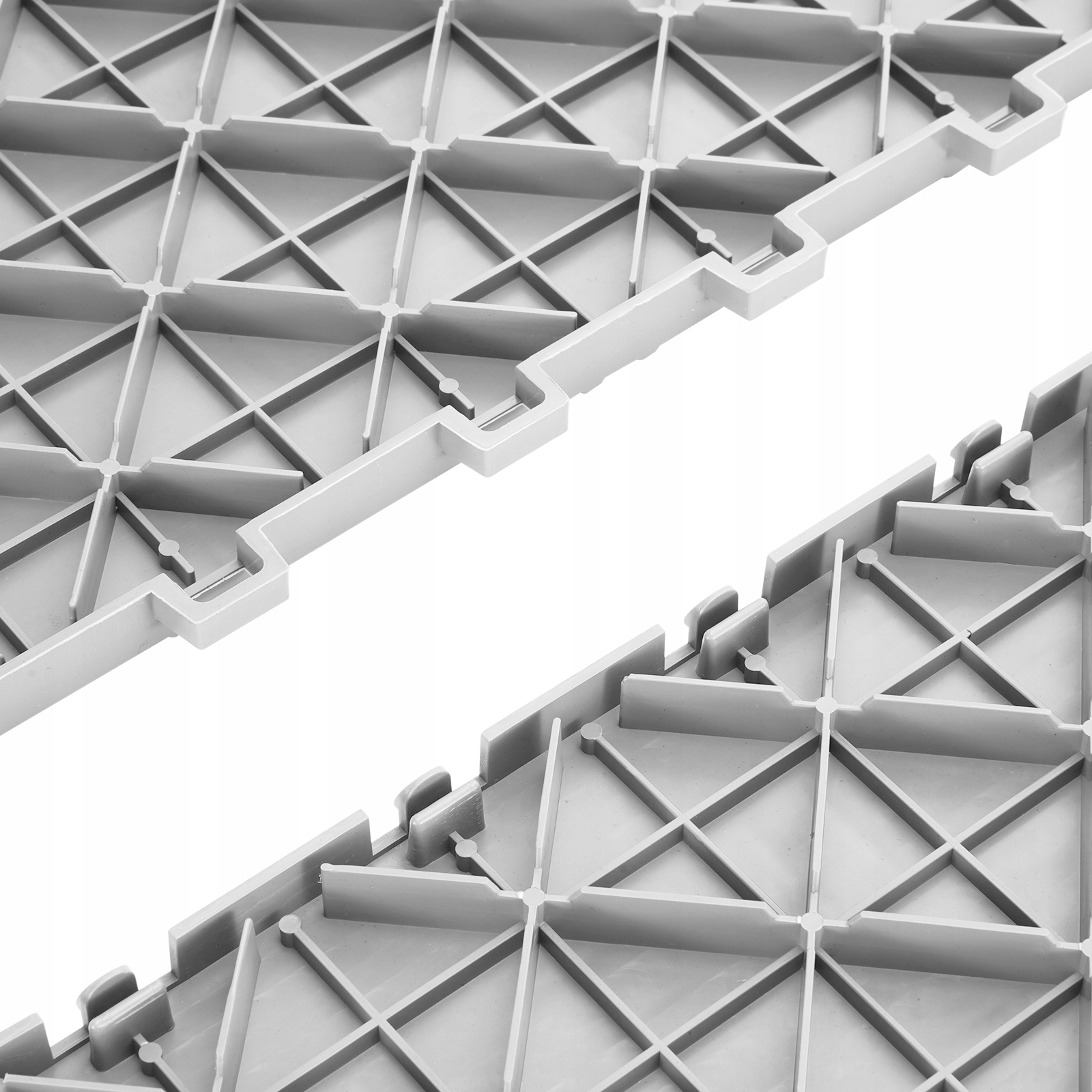 Płytki Garażowe Blokujące 12x12x0.53 cala 50 szt. Antypoślizgowe Srebrne Długość 30.5 cm