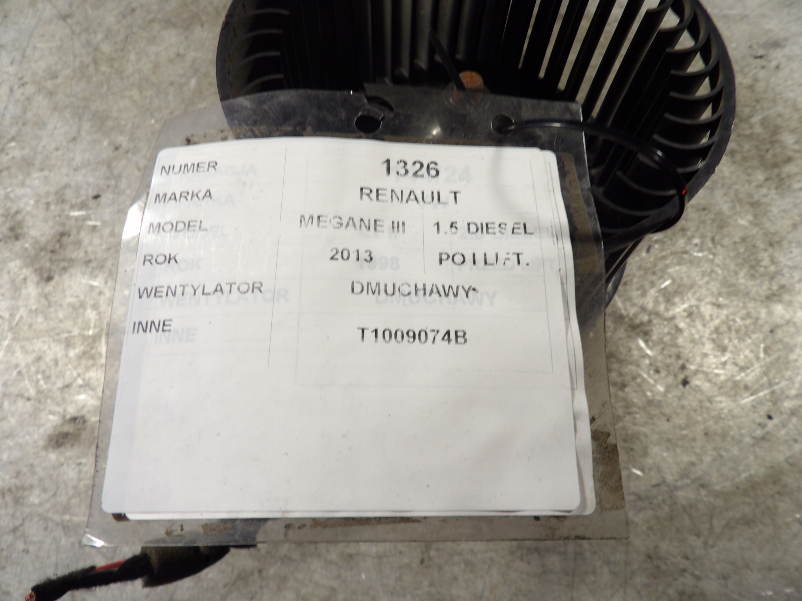 Renault Megane III ventilátor topení T1009074B