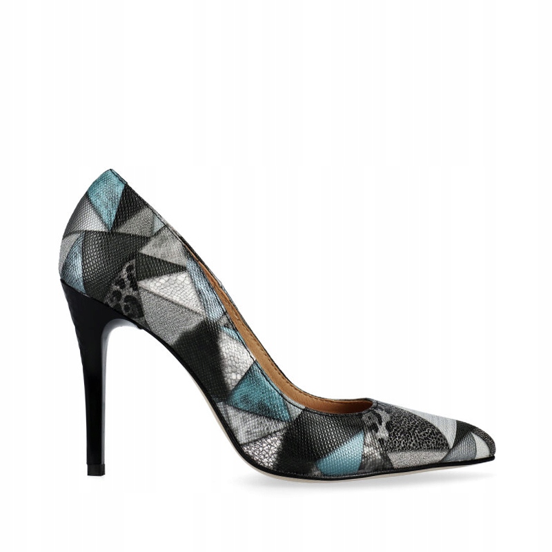 Arturo Vicci Szpilki szare w trójkąty 37 Oryginalne opakowanie producenta pudełko