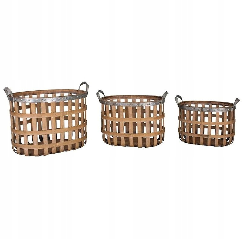 Provensálske Oválne Koše Vintage Garden 3 Ks Rustic Styl Antic Line
