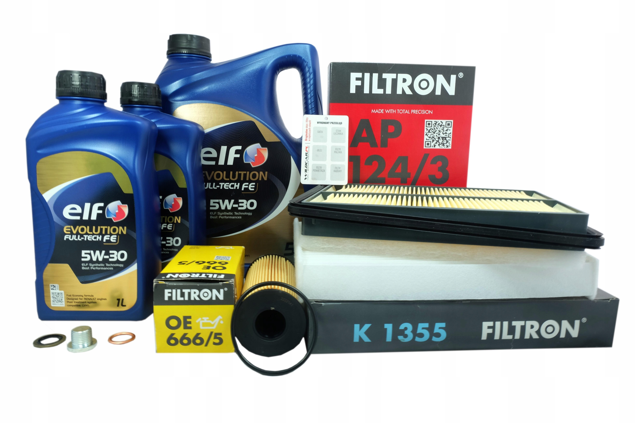 3xFilter olej 5W30 Renault Kadjar 1.6 dCi 2015-