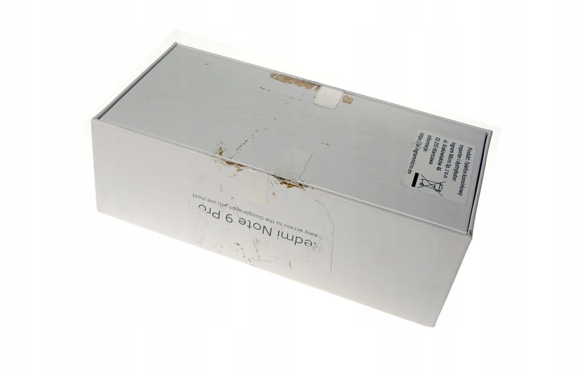 Pudełko XIAOMI Redmi Note 9 Pro 128GB szary ORYG Dedykowany model Xiaomi Redmi Note 9 Pro