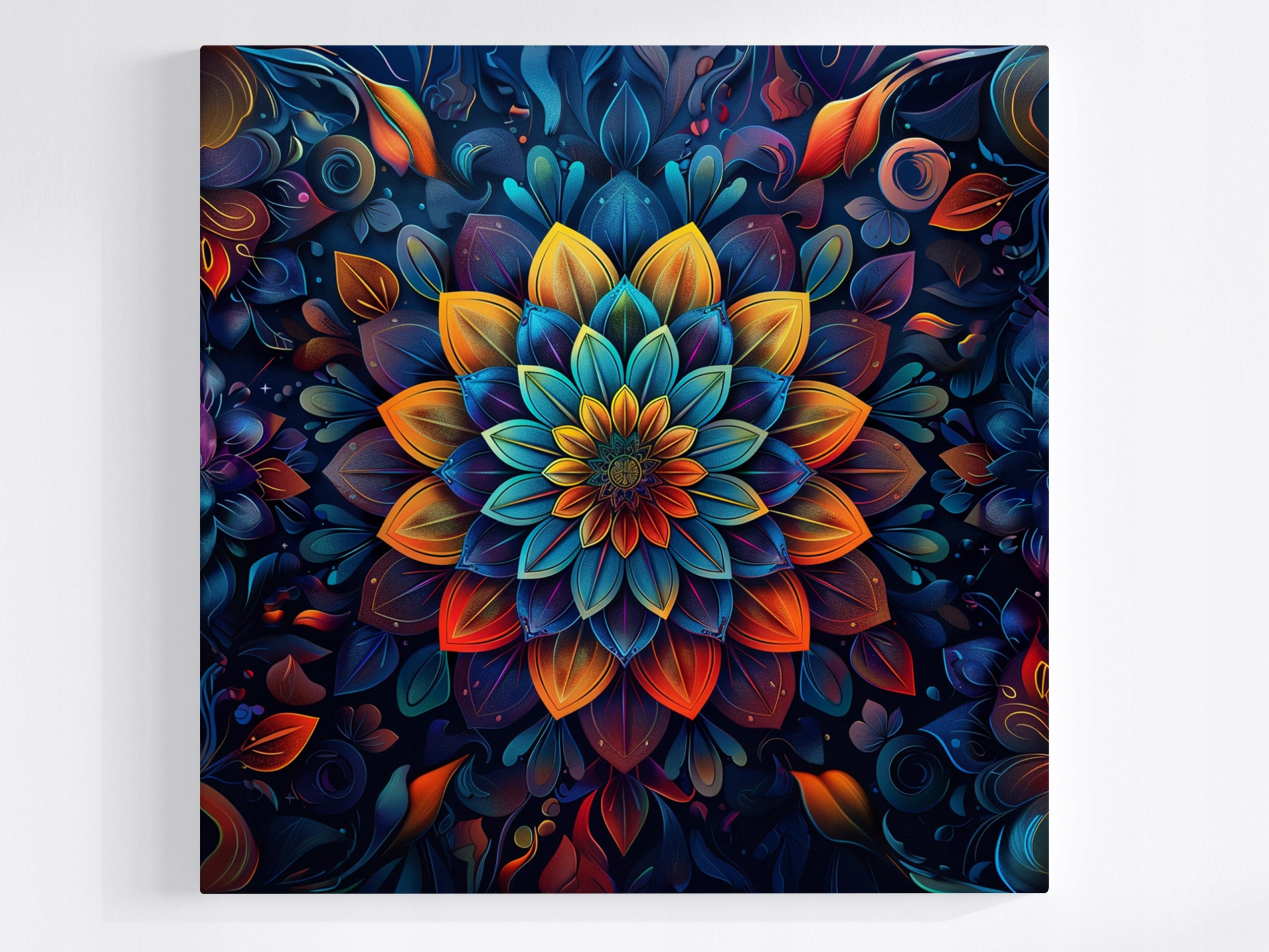 Obraz Na Plátně Canvas Mandala Květina Abstraktní Barevná Grafika 80x80