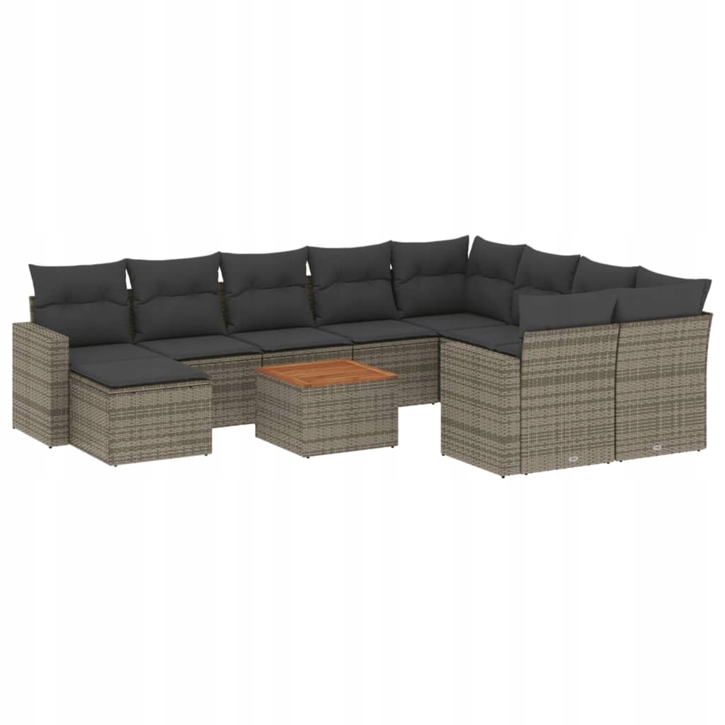Set zahradního nábytku plast vidaXL šedý 11 el.