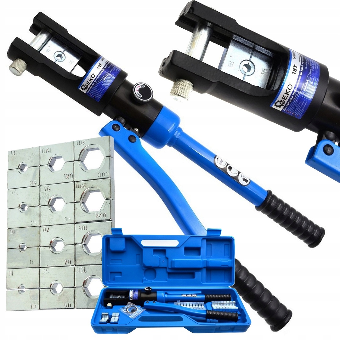 Lis Na Kabely 10-300 MM 18 T Hydraulický Krimpovač Koncovek 12 Matric