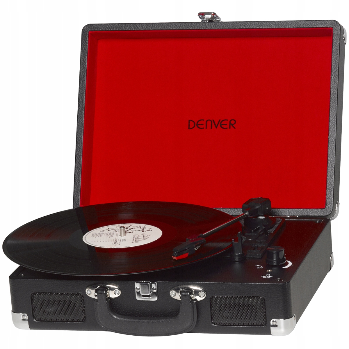 GRAMOFON Z GŁOŚNIKAMI RETRO MP3 USB WINYL 2W BLACK