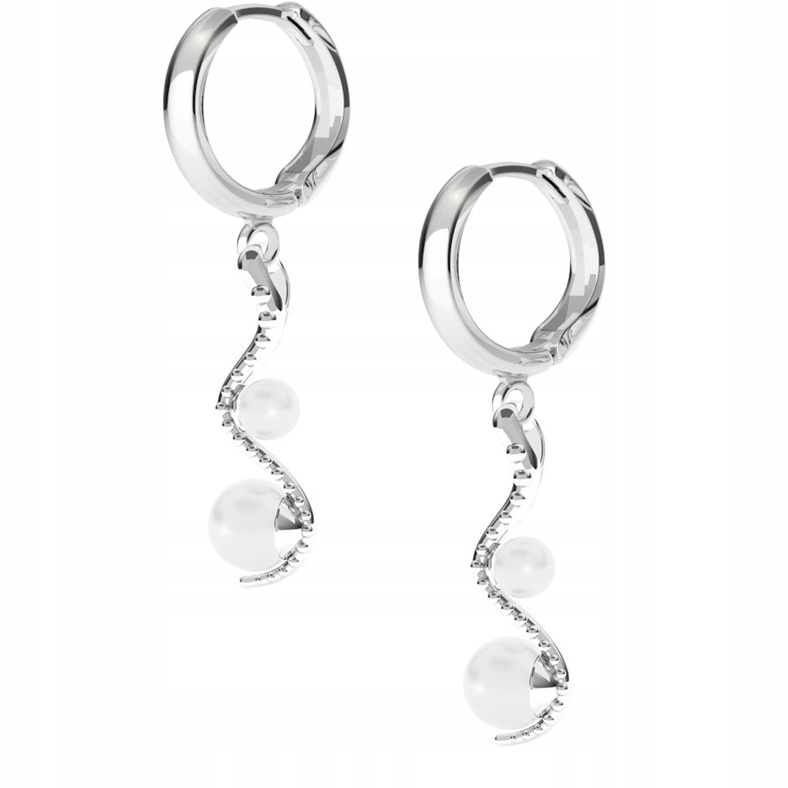 Stříbrné náušnice Had s perlou Snake 925