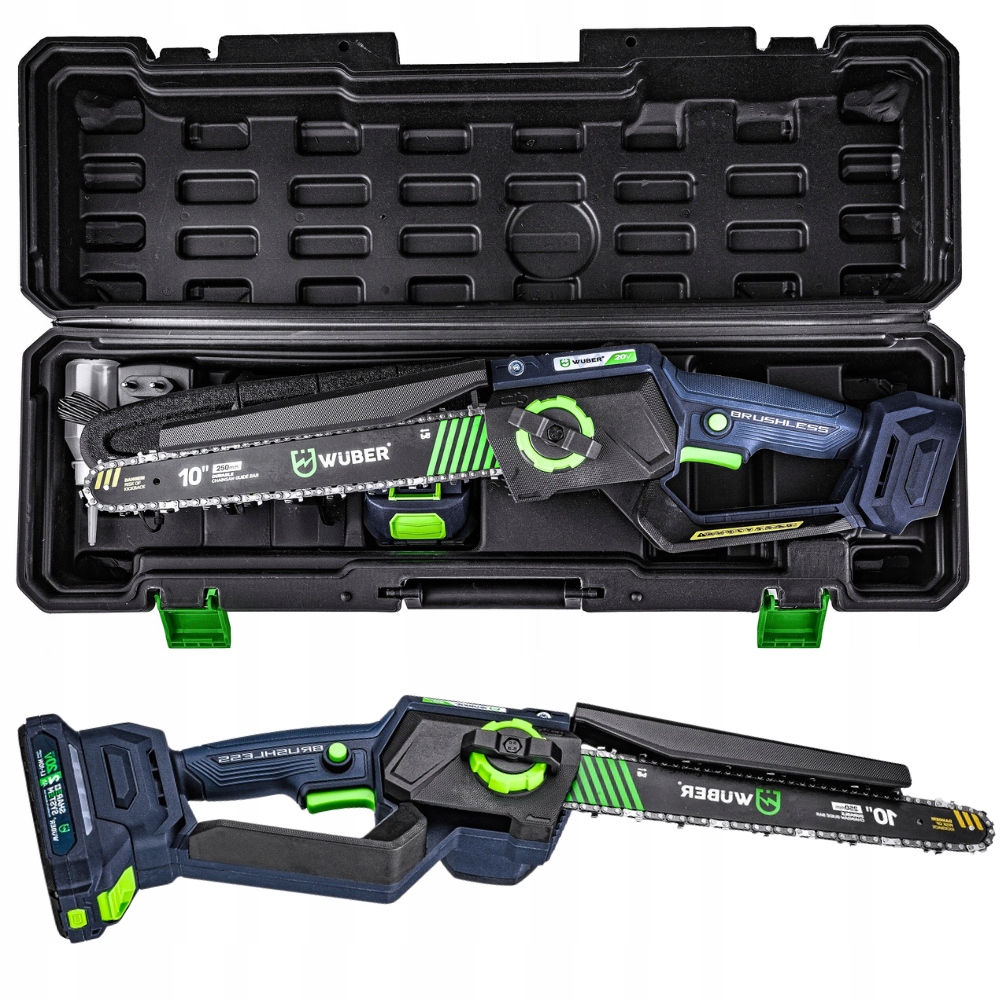 Mocná řetězová pila na akumulátor Dlouhá 2 baterie Zahradní Set