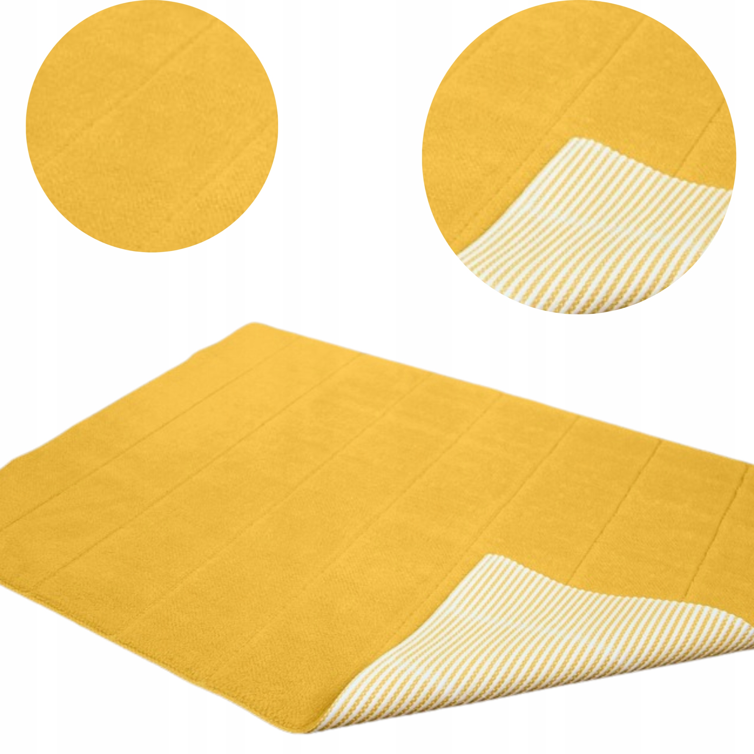 

Antypoślizgowy dywanik łazienkowy żółty prążki