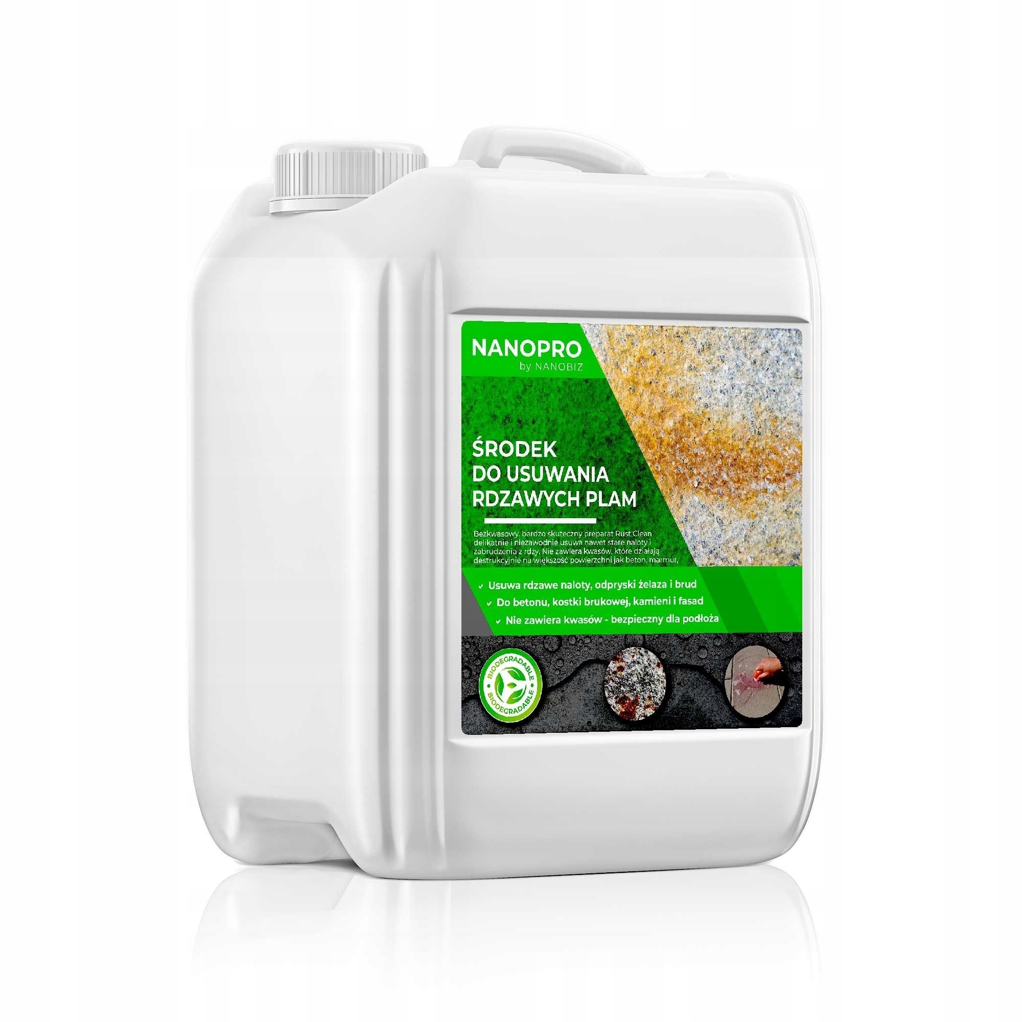 Nanopro Preparat do Usuwania Rdzy 5L Bezpieczny dla bruku i kamienia