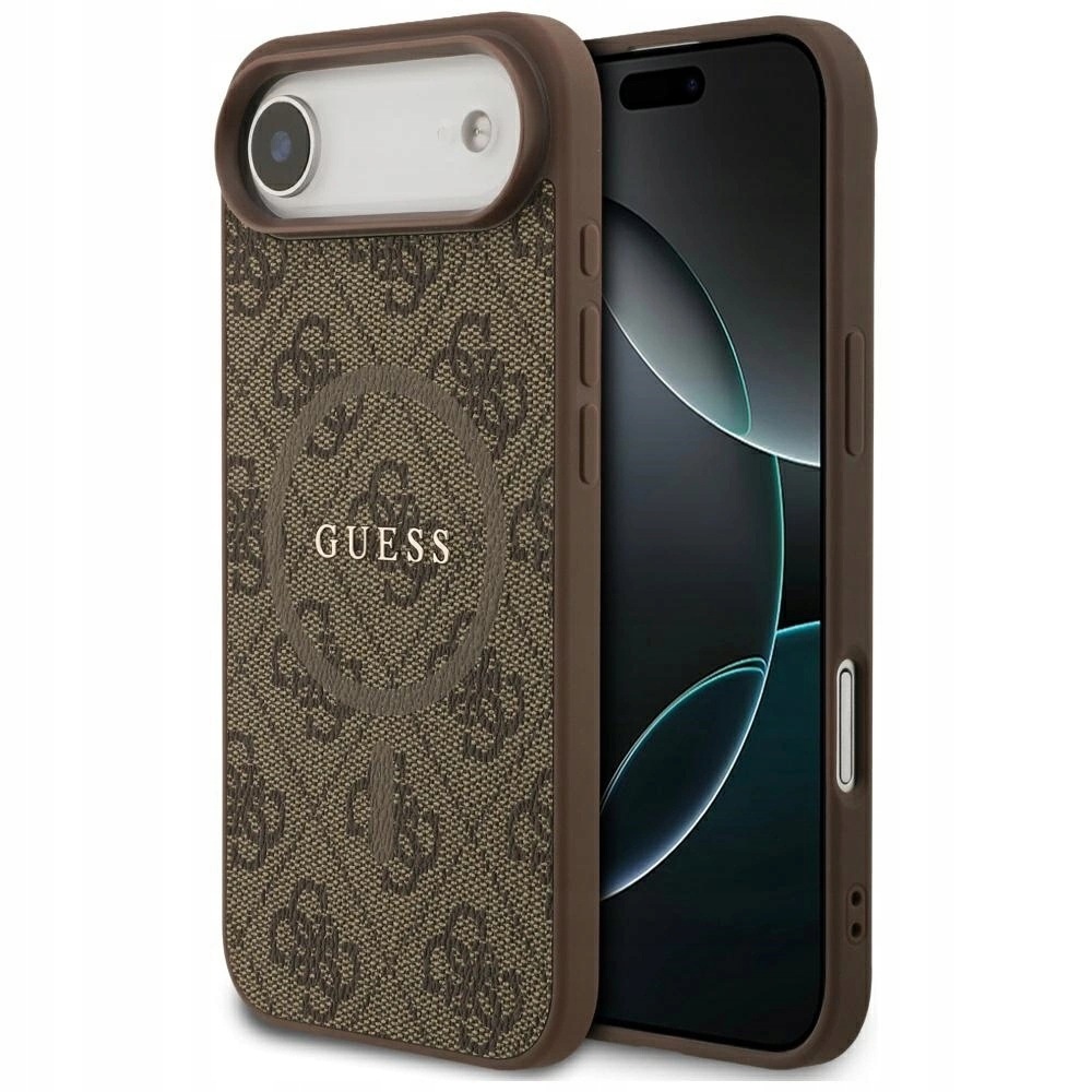 Pouzdro Guess 4G Ring Classic Logo MagSafe pro iPhone 17 Air hnědé
