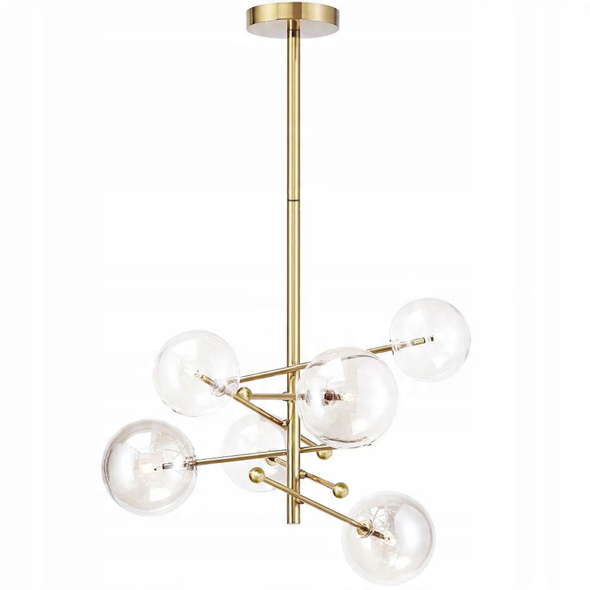

Lampa APP919 złota żyrandol szklane kule 6