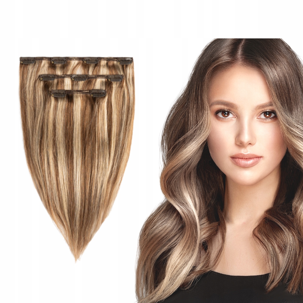 

Włosy Clip In naturalne 30 cm 3 taśmy #6/18