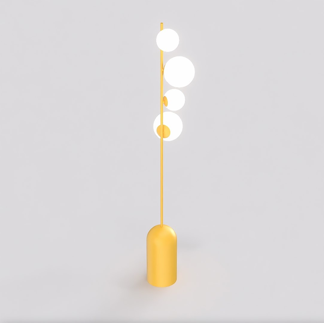 Podlahová lampa Etno LP4 oranžová dizajnová, minimalistická