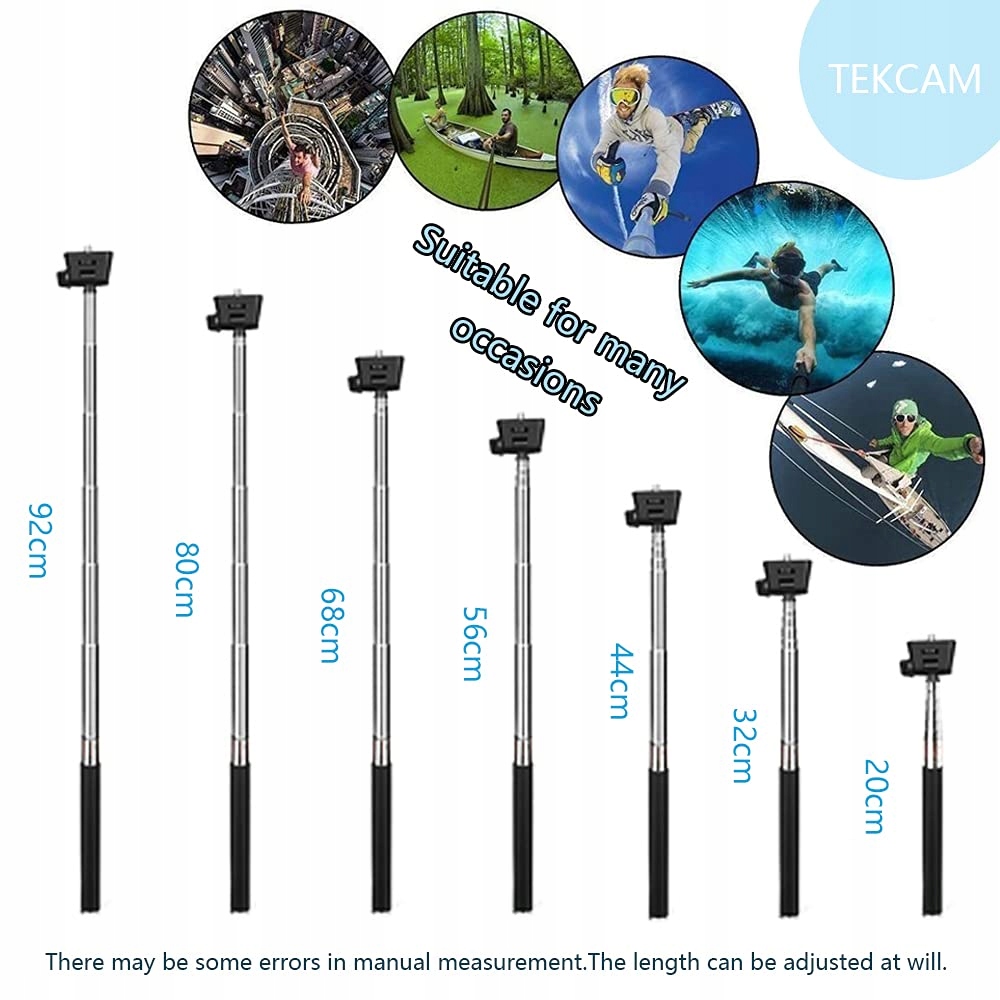 TEKCAM Zestaw Akcesoriów Do Kamer Sportowych Gopro AKASO DJI SJCAM — miniatura 6