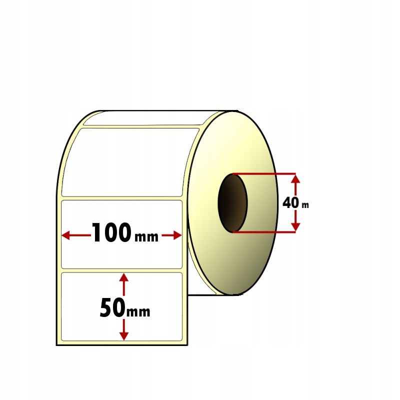 Etykiety TERMICZNE 100x50mm SAMOPRZYLEPNE Białe 1000szt Rolka do ...