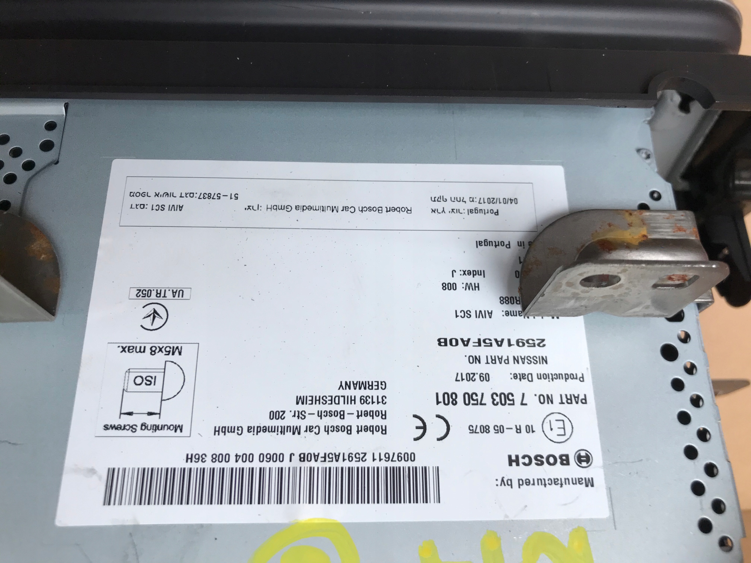 MICRA K14 RADIOODTWARZACZ RADIO NAVI WYSWIETLACZ Part number 2591A5FA0B 7503750801