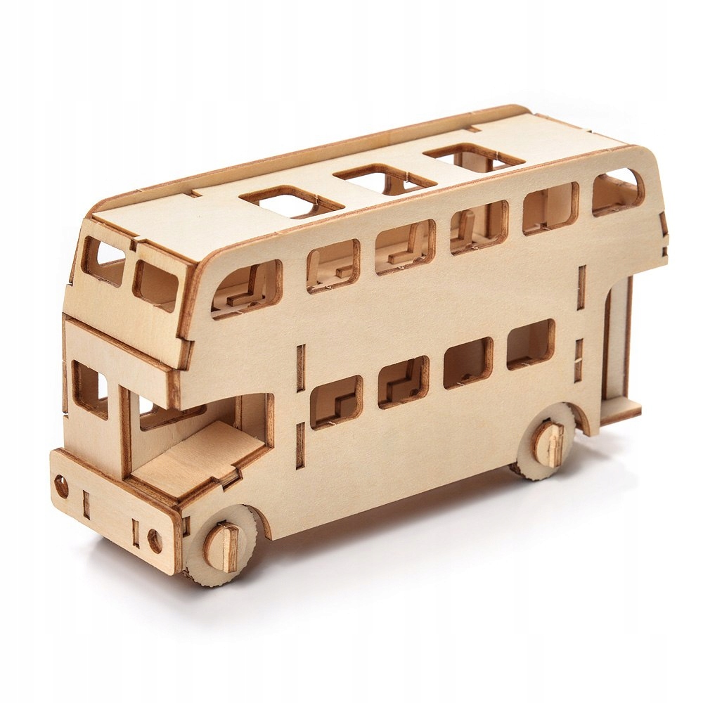 AUTOBUS PUZZLE 3D DREWNIANE MODEL DO SKŁADANIA