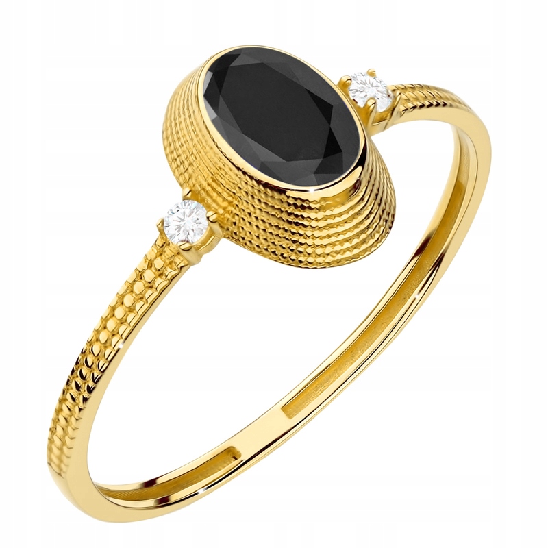 Zlatý Prstýnek 585 Oválný Zirkon v rámu 14k vel.20