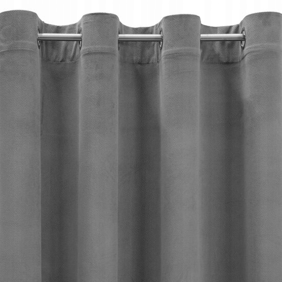 ZASŁONA VELVETOWA MILO STALOWA PRZELOTKACH 140X250 Szerokość produktu 140 cm