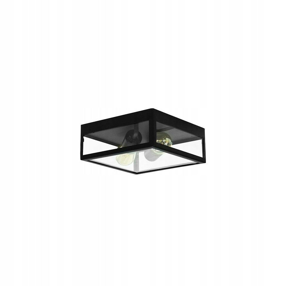 Stropní Svítidlo Lidio Černé IP44 E27 Led Hliník Sklo
