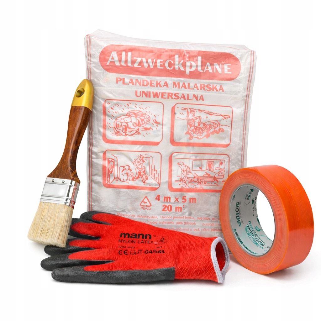 Sada Malířských Nástrojů Nezbytná Opravná Páska Štětec Fólie Rukavice