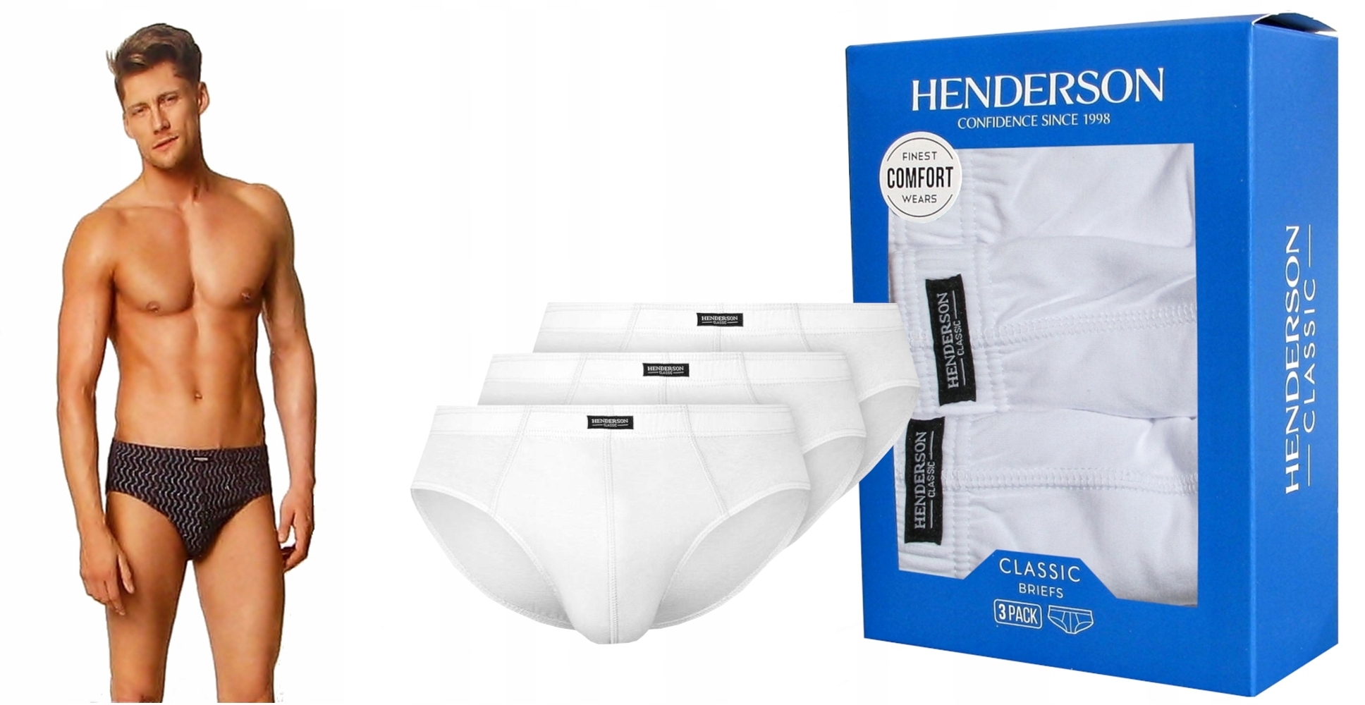

3 Pak Henderson Slipy Biały Bawełna 100% r.L