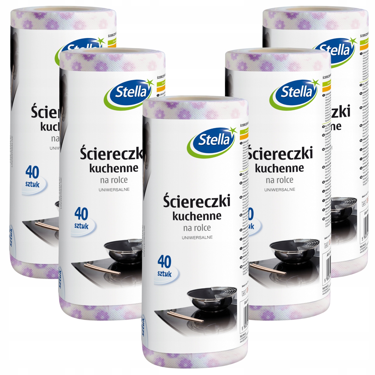 Levně 5 X Perforované Utěrky Stella Univerzální Utěrky Na Roli 200 Kusů