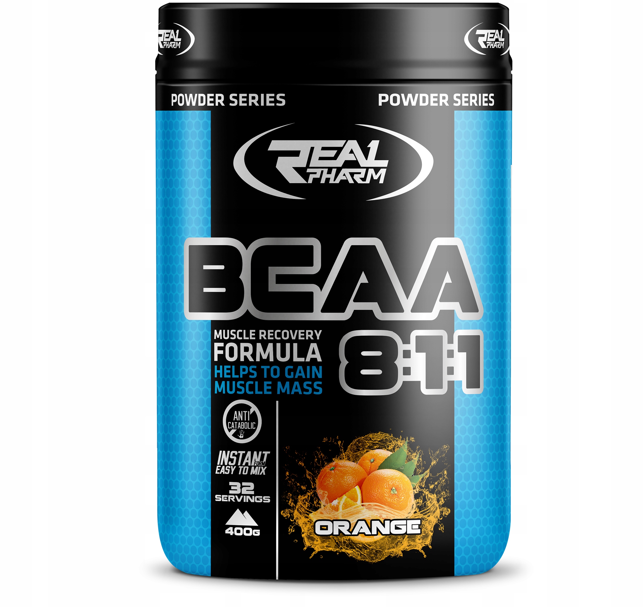 REAL PHARM BCAA 8:1:1 400g Aminokwasy na masę mięśniową siłę i regenerację — 3