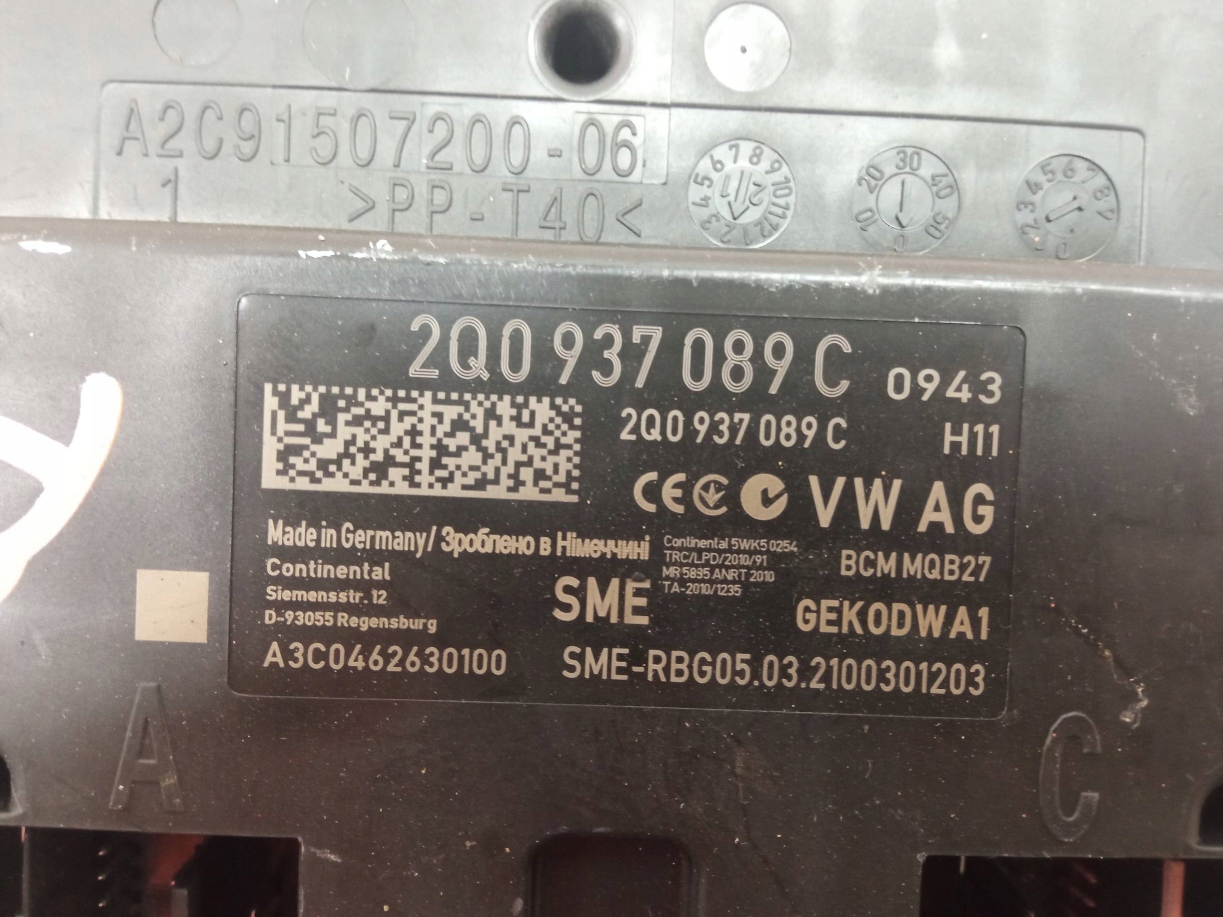 modulo 2Q0937089C BCM MQB27 Skoda Scala e (2019-)