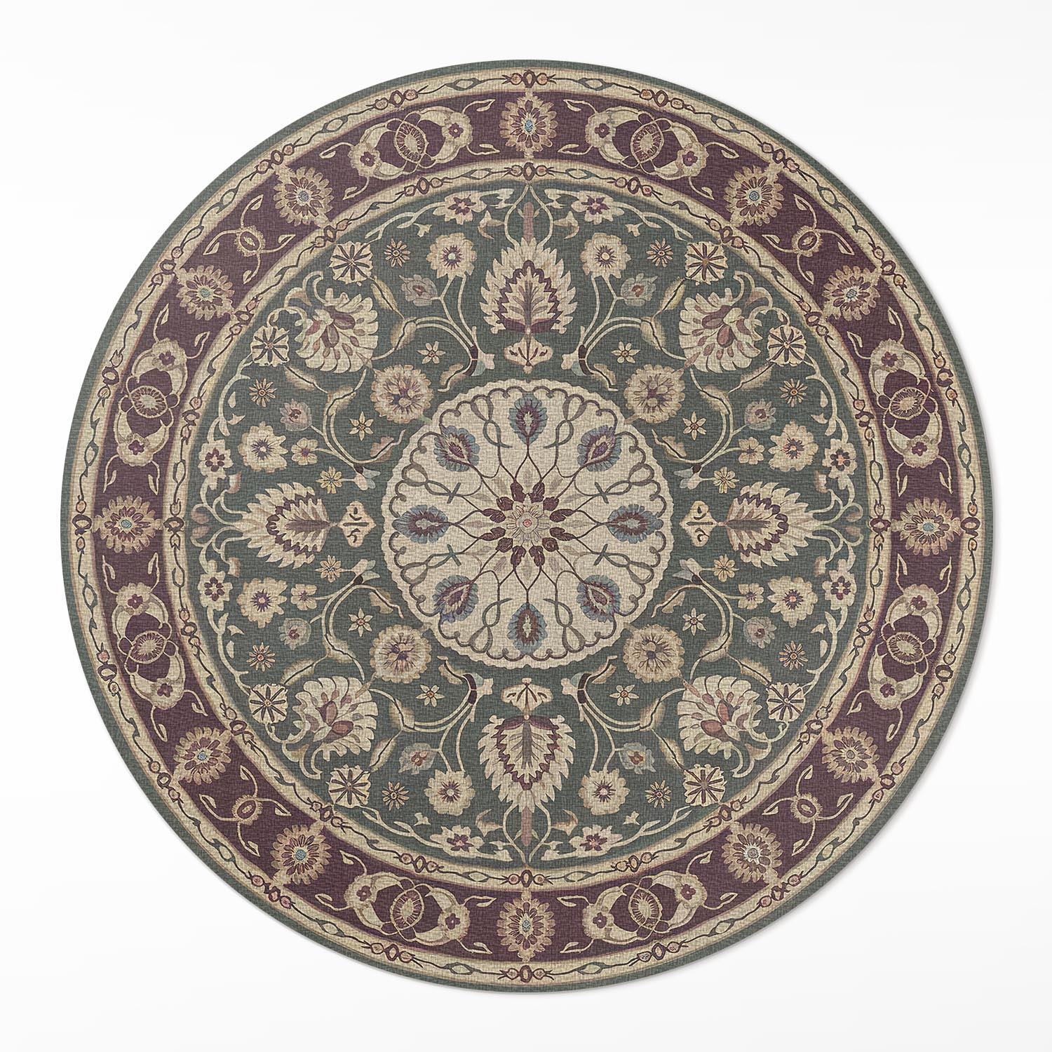 Vinylový okrúhly dekoratívny koberec Do Obývačky Zložité perzské vzory ⌀ 100 cm