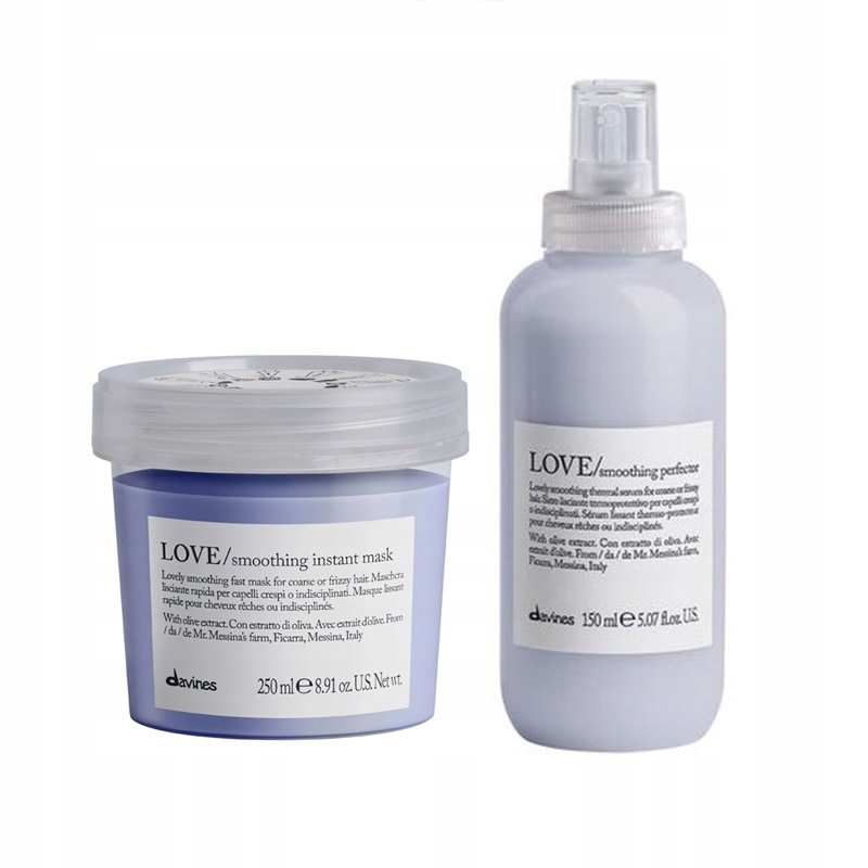 Davines Love Smooth maska 250 ml sérum 150 ml sada pro krepaté vlasy