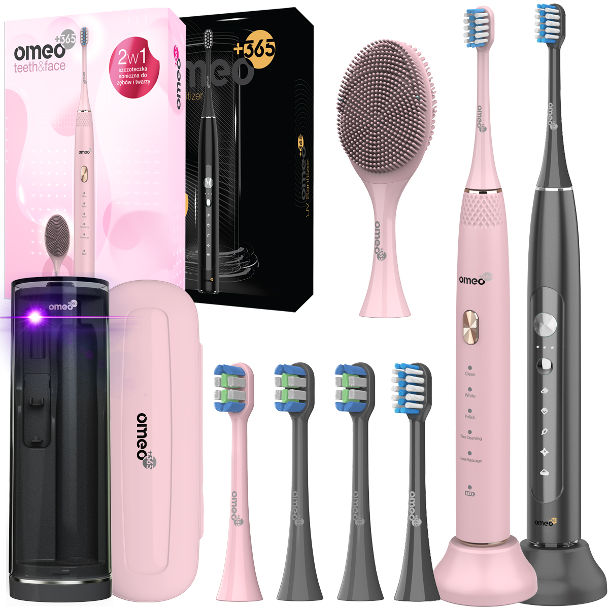 

2x Szczoteczka Soniczna Omeo +365 Zestaw Dwupak