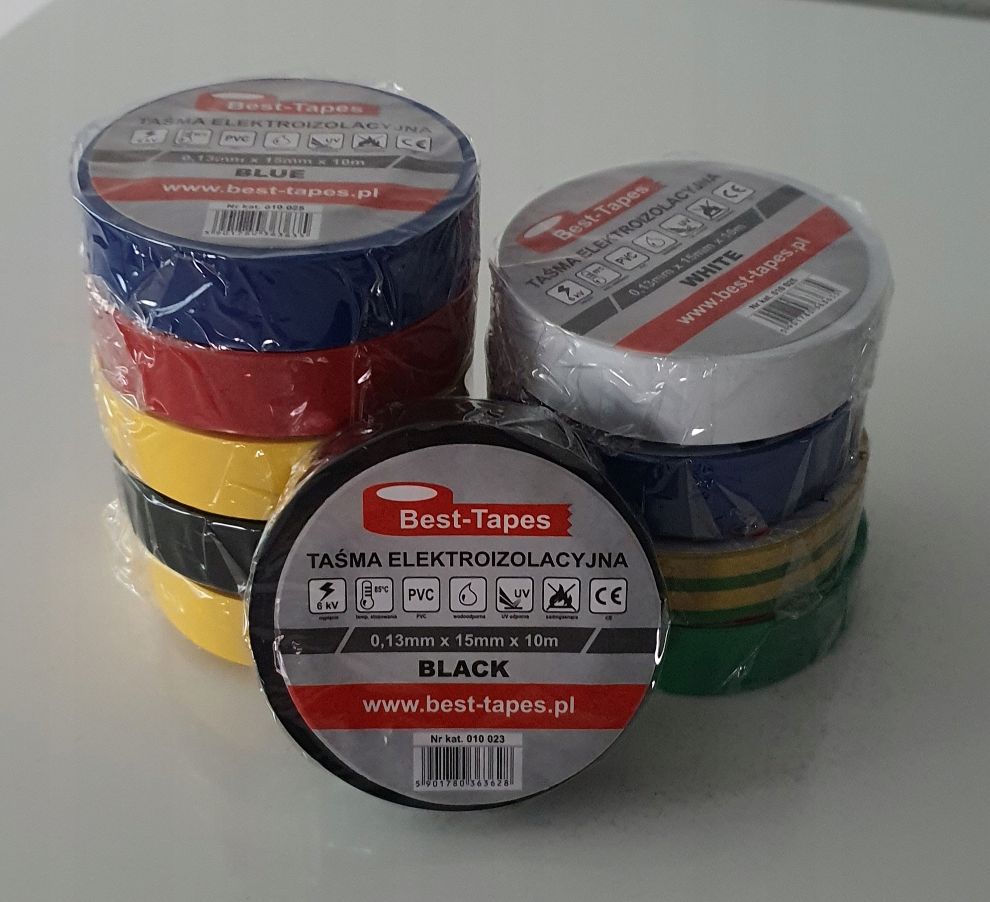 Taśma izolacyjna PVC 10mx15mm mix 10szt Marka SK